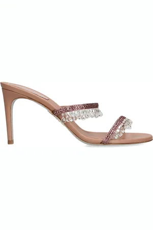 RENE CAOVILLA Satin Chandelier Heeled Mules 80