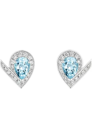 CHAUMET White Gold, Diamond and Aquamarine Joséphine Aigrette Stud Earrings
