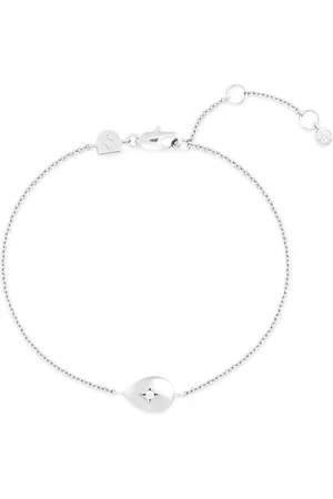 Astrid & Miyu Rhodium-Plated and Cubic Zirconia Pear Pendant Bracelet