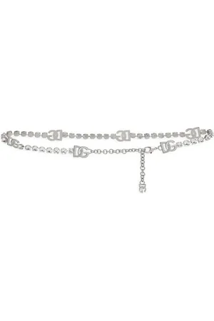 Dolce & Gabbana Crystal-Embellished Dg Logo Belt