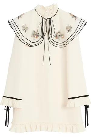 VALENTINO GARAVANI Silk Oversized-Collar Mini Dress