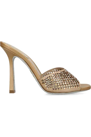 RENE CAOVILLA Satin Strass Heeled Mules 105