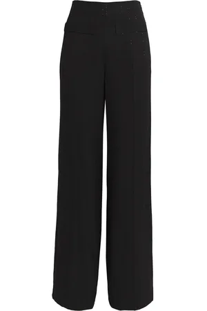 Sandro Sequin-Pinstripe Wide-Leg Trousers