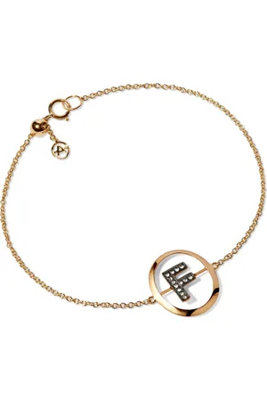 ANNOUSHKA Yellow and Diamond Initial F Bracelet