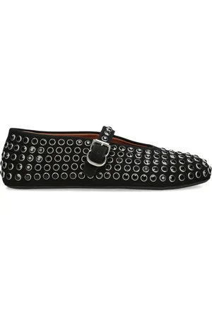 Alaïa Suede Embellished Ballet Flats