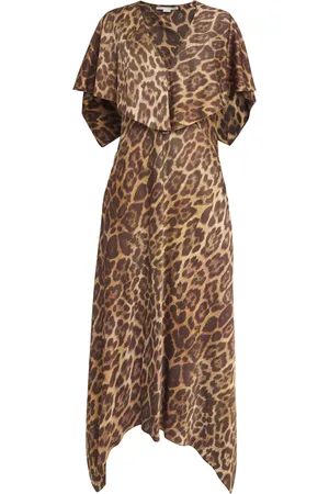 Stella McCartney Leopard Print Short-Sleeve Midi Dress