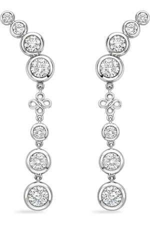 Boodles Platinum and Diamond Long Beach Earrings