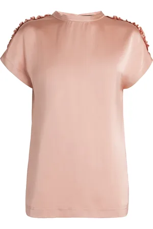 Fabiana Filippi Ruffled-Shoulder Short-Sleeve Top