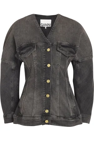 Ganni Stretch-Organic Cotton Denim Blazer
