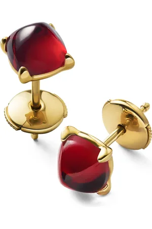 Baccarat Gold Vermeil Mini Médicis Red Stud Earrings