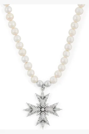 EMANUELE BICOCCHI Sterling Freshwater Pearl Cross Necklace