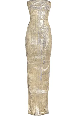 Rick Owens Coated Denim Bustier Gown