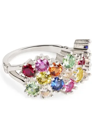Bleue Burnham Sterling and Sapphire Wild Flower Ring