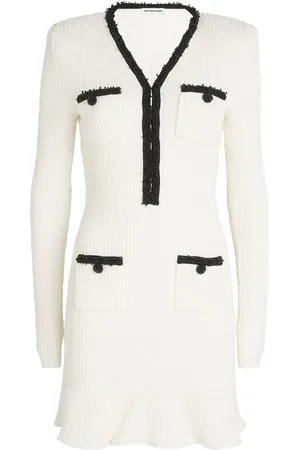 Self-Portrait Knitted Embellished Mini Dress