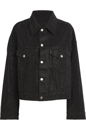 haikure Crystal-Embellished Spencer Denim Jacket