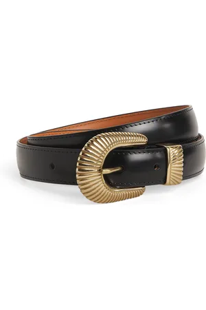 Sandro Leather Tooled-Buckle Belt