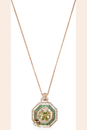 BEE GODDESS Yellow , Diamond, Peridot and Emerald Honey Queen Bee Pendant