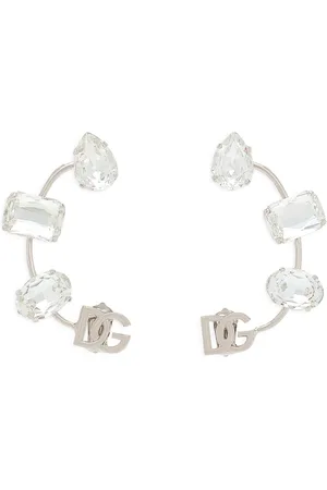Dolce & Gabbana Rhinestone Dg Logo Ear Cuffs