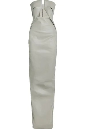 Rick Owens Coated Denim Bustier Gown