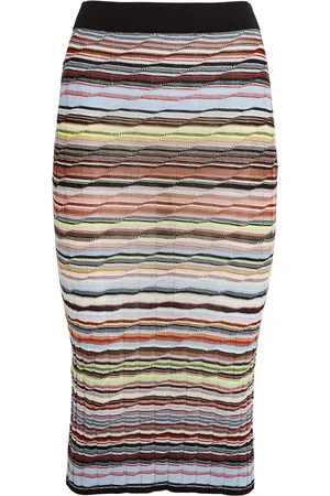 Missoni Rib-Knit Striped Midi Skirt