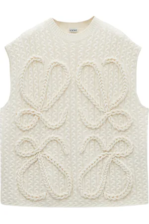 Loewe Wool Cable-Knit Anagram Sweater Vest