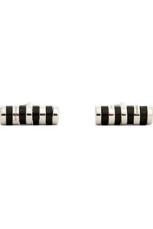 Tateossian Rhodium-Plated Rotating Cylindrical Cufflinks