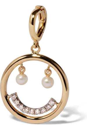 ANNOUSHKA Yellow , Diamond and Freshwater Pearl Mythology Happy Face Charm