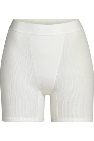 SKIMS Cotton-Blend Ribbed Boxer Shorts