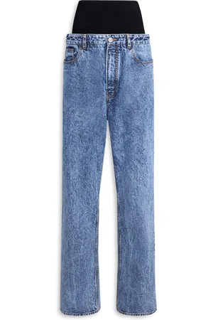 Alaïa Knit-Waist Straight Jeans