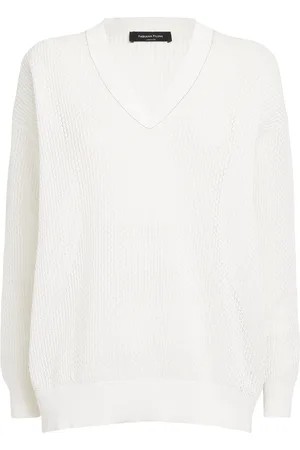 Fabiana Filippi Cotton Embellished V-Neck Sweater