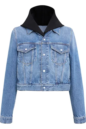 Alaïa Knitted-Hood Denim Jacket