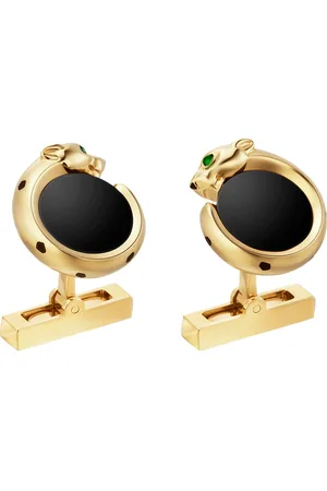 Cartier Yellow Gold Tsavorite and Onyx Cufflinks
