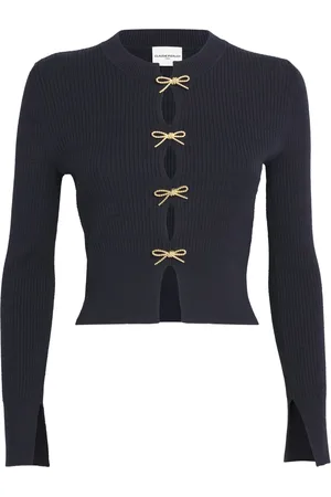 Claudie Pierlot Bow-Embellished Cut-Out Sweater