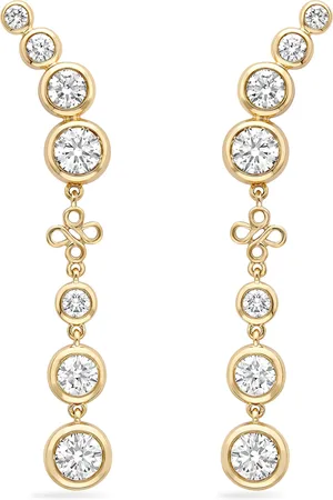 Boodles Gold and Diamond Long Beach Earrings