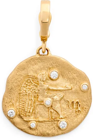 Azlee Small Yellow and Diamond Virgo Coin Charm