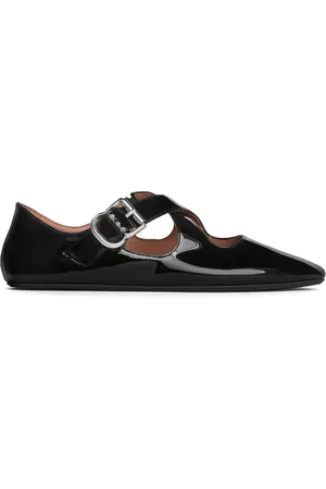Alaïa Patent Leather Criss-Cross Ballet Flats
