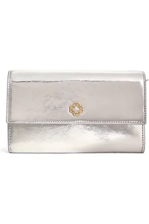 Maje Metallic Leather Clover Clutch Bag