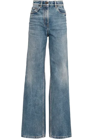 Prada Bleached-Wash High-Rise Boyfriend Jeans