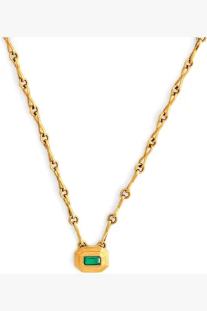 Azlee Yellow and Emerald Staircase Necklace