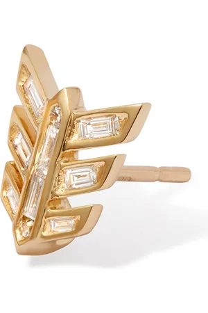 ANNOUSHKA Gold and Diamond Flight Stud Earrings