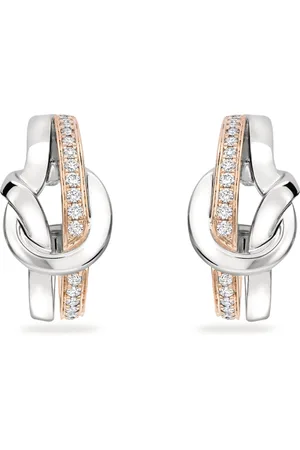 Boodles Rose, White Gold and Diamond The Knot Earrings