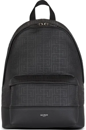 Balmain Leather Pb Monogram Backpack
