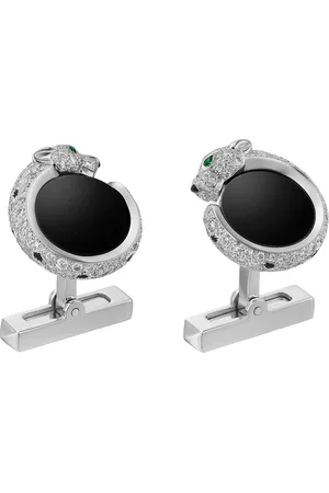 Cartier White , Diamond and Emerald Panthère de Cufflinks
