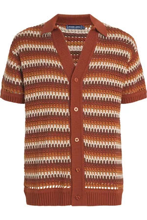 Frescobol Carioca Cotton Crochet-Striped Pinto Cardigan
