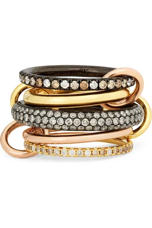 SPINELLI KILCOLLIN Mixed Gold, Black Rhodium-Plated Silver and Diamond Leo Ring