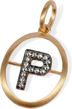ANNOUSHKA Yellow and Diamond Initial P Pendant