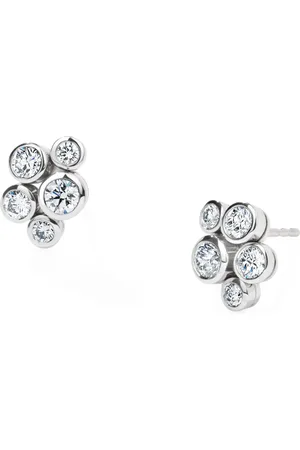 Boodles Platinum and Diamond Raindance Cluster Stud Earrings