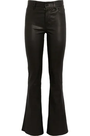7 for all Mankind Leather Low-Rise Bootcut Jeans