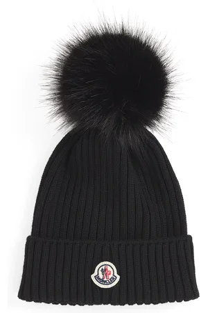 Moncler Wool Logo Pom-Pom Beanie