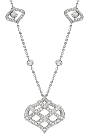 Boodles Platinum and Pavé Diamond Woodland Pendant Necklace